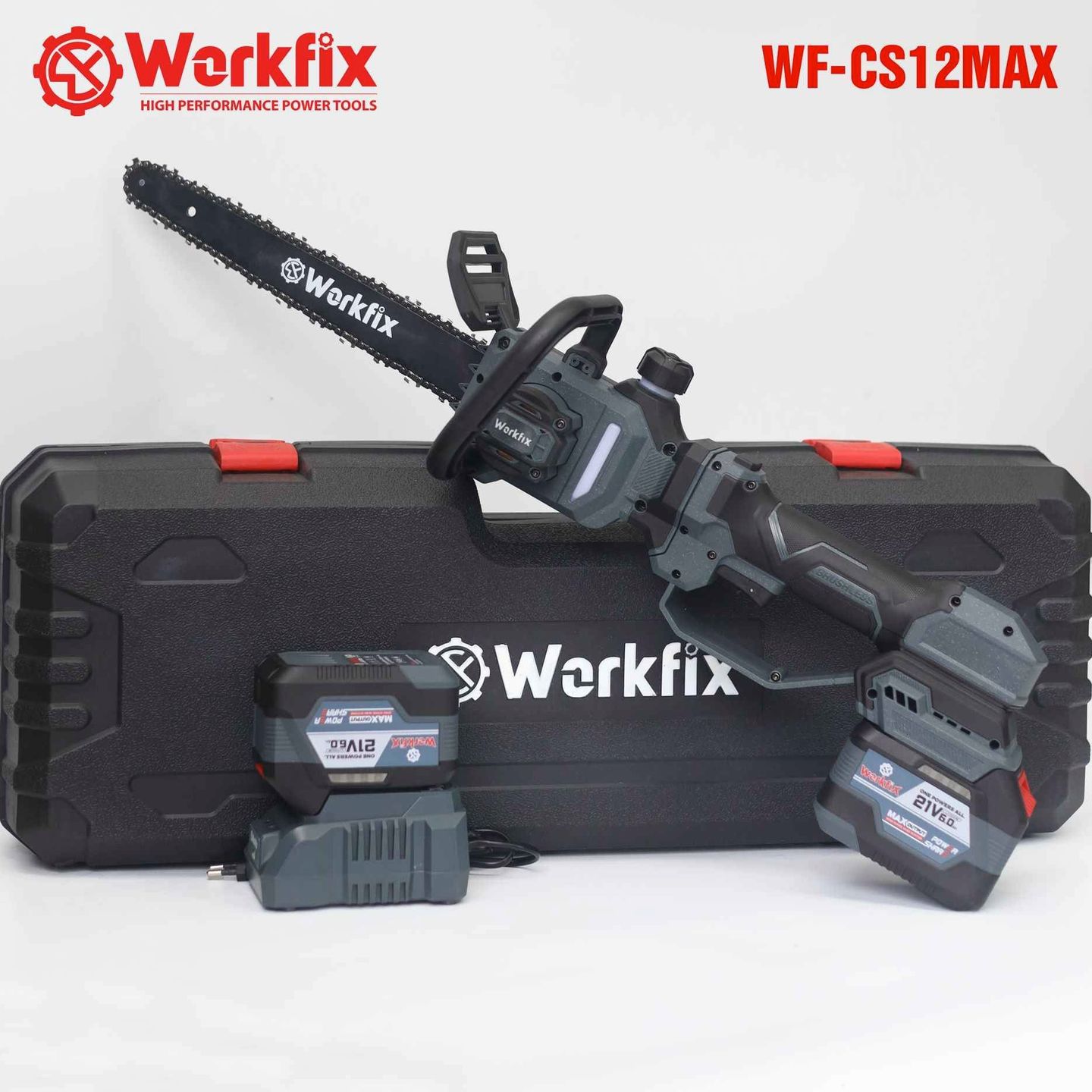 Máy Cưa Cành Trên Cao Workfix WF-CS12MAX 21V - Cần Nối Dài 60cm Bơm Nhớt Tự Động