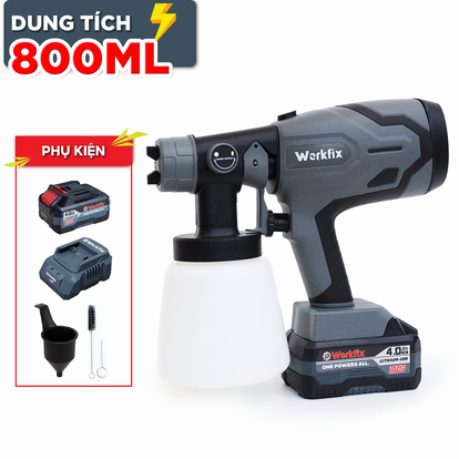 Máy phun sơn Workfix SG800ML, đầu béc 2.5mm, dung tích 800ml